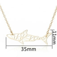 Kreativna ogrlica Ženka Šupljeg privjesak za morskog psa, poklon za djevojku, tinejdžerski pokloni