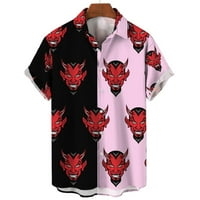 Havajska majica za muškarce rever ovratnik vrag tiska Muška košulja modna ulična odjeća Summer Kratki