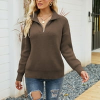Ženski pleteni džemper sa visokim ovratnikom pulover velikih jarda džemper modna prugasta boja blokiranje