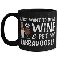 Šalica za vino i labradoodle za labradoodle Dog mama