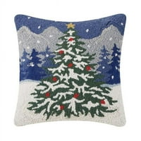 Peking Handicraft 31SJM10744C16SQ in. Snježni božićni stablo Poliester punilo jastuk za punjenje