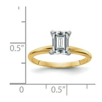 14k žuto zlato 1.0ct. Emerald Moissanite Solitaire Angažman prsten veličine 8.5