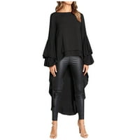 Plus veličina Žene Ljetni vrhovi Ženski pulover s dugim rukavima Šifonska majica Nepravilna šifon bluza