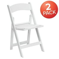 Emma + Oliver sklopiva stolica - Bijela smola - 1000LB stolica za događaj za težinu