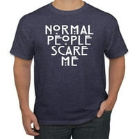 Normalni ljudi me plaše grafička majica za humor Muška, Vintage Heather Mornarice, X-Veliki