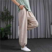 Capris za žene Ljesto zazor casual elastični posteljina u obliku pantalona visokog struka pant