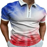 Bomotoo muns patriotski ljetni vrhovi kratkih rukava Athletic polo majica plaža klasični fit patentni