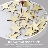 Kreativno DIY CRAFT Wood kriške sa pet šiljastih zvezde u obliku zvezde DIY drveni čips