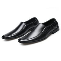 Lacyhop muški oxfords klizanje na kožnim cipelama čipka za cipele haljina cipele ured ne stanovi sjajni poslovni crni 6.5