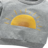 Bagilaanoe Toddler Baby Girls Boy Casual dugih rukava Sunce Sun Print Pulover 3T Djeca Labavi tee vrhovi