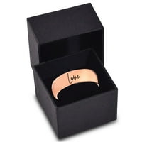 Volfram Ljubavna tipografija Pisanje prstena za prsten muškarci Žene Udobne cipele 18K ružičasto zlatne