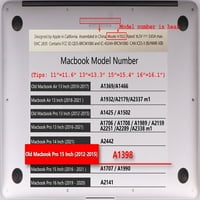 Kaishek Hard Shell Case kompatibilan sa MacBook Pro modelom A1398, bez CD-ROM-a, bez USB-C mramora 143