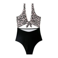 Darzheoy kupaći komisionici za žene, žene Split kupaći kostim show struk Leopard tisak bikinija