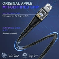 Apple MFI certificirani kabel za punjač iPhone, ekstra dugačka punjač za punjenje, brz 2.4A iPhone USB