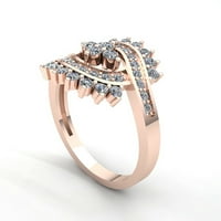 Originalna 0,75ct okrugli rez Diamond Dame Dame Bridal Cvjetnicu Angažovačka prstena Čvrsta 14k ruža,