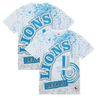 Muški Mitchell & Ness White Detroit Lions Burst sublimirana majica
