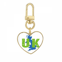 Mapa Britanska kombinacija EU zlatni srčani tastera za ključeve