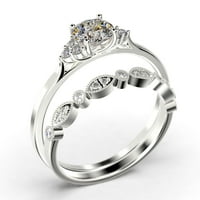 Zasljepljujući minimalistički 1. karatni okrugli rez, pristupačni dijamantski zaručnički prsten, vjenčani