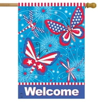 Američki leptiri Patriotska kuća zastava Dobrodošli 28 40 Briarwood Lane