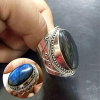 Biplut Retro Men Fau Tirquoise Inlaid Finger prsten za prsten za angažovanje nakita Xmas poklon