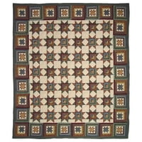 Adriondack Star Quilt, ručni rez i patchwork pamučni blokovi tkanine