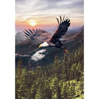 Amerika Zauvijek North American Bald Eagle Garden Flag Flyic Majestic Bird Countride Sunset Rustic Dvostrano