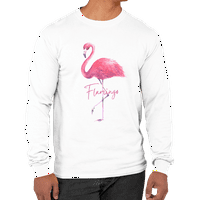 Kimaran Pink Flamingo akvarel ugrađujući umjetnička djela majica unise dugih rukava