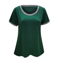 Ženski ljetni vrući stil V-izrez Kontrast boja tanka bluza s kratkim rukavima