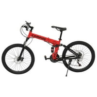 Kampovirvivali Brdski bicikl, čelični bicikl za odrasle, sa jahim torbama, crvenom, 24in kotač