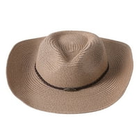 Zapadni kaubojski šešir s nizom za žene muškarci Sklopive ljetne zaštitne zaštite od slamke kape na