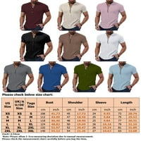Majica Sanviglor Muška majica Solid Color T majice Henley Neck Ljetni vrhovi Modni pulover Radna bluza