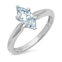 CT sjajan markiza Cleani simulirani dijamant 18k bijeli zlatni pasijans prsten sz 7.5