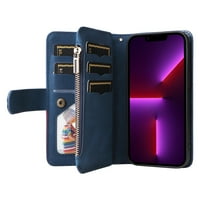 iPhone Pro MA Case Cover Cover Cover Poket Devet kartica PU kožna magnetska kopča Kickstand Kompatibilna