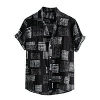 CLlios Havajske košulje za muškarce Ljeto Print FAME majica na plaži Labavi kratkih rukava s majicom