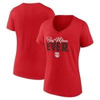 Ženska fanatika marke crvena New York Red Bulls Majčin dan Najbolja mama Ever Logo - V-izrez majica