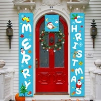 Božićni baner vrtni trijem potpisuje se veseli božićna tkanina sa prednjim vratima prozor zidova ukrasni