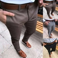 Fule Men Casual Solid Slim Fit Stretch Skinny Office pantalone Formalne poslovne pantalone