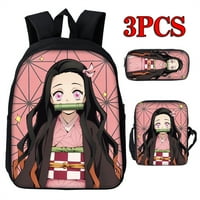 Demon Slayer Backpacks Set, Anime Demon Slayer Nezuko Tanjirou Kimetsu No Yaiba ruksak s torbice za