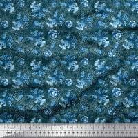 Pamučna kambrička tkaninska ček, lišće i cvjetni umjetnički otisak šivaći šipka