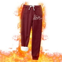 Ženske hlače plus toplo ljubav TINKS baršun s džepovima Držite tople pantalone Visoki struk rastezljive