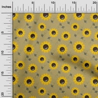 Onuone viskoza šifon svijetlo smeđa tkanina cvjetna suncokret sa medom pčela haljina materijala materijala