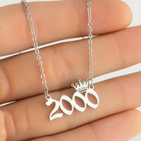 Štetni broj Privjesak Godina Ogrlica od nehrđajućeg čelika Žene Ogrlice za rođendan, Golden 2005