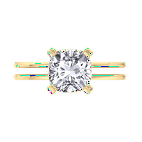 Miami - Moissite Cushion Cut Lab Diamond Solitaire Angažman prsten sa dvostrukim opsegom