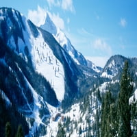 Mountains snježne planine, Lone Mountain, Big Sky, Montana, SAD Poster Print