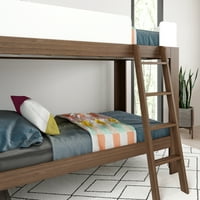 MA i Link krevet, sredina vijeka moderna blizanaca preko dvostrukih drvenog drvenog kreveta za djecu,