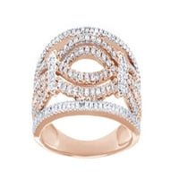 Bijeli prirodni dijamantni modni prsten u 10K ružičastog zlata