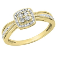 DazzlingRock kolekcija okrugli bijeli dijamantni prsten od perlice za žene u 10k žuto zlato, veličine