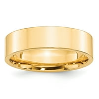 Čvrsti 14K žuti zlatni ravni komforni fit vjenčani prsten
