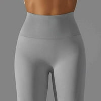 Jyeity Fall Fashion, proljeće joga pune dužine hlače posteljine pantalone žene sive veličine s