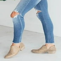 Prednjeg swalda Ženska kratka čizme klizanje na čizme izdubite gležnjače čizme hodaju retro dame chunky
